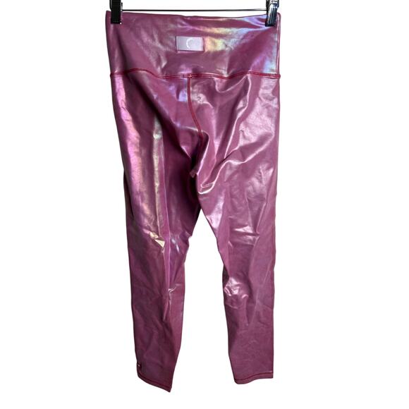 Zyia Active Luxe Pink Metallic leggings Women 6/8 - Picture 2 of 7